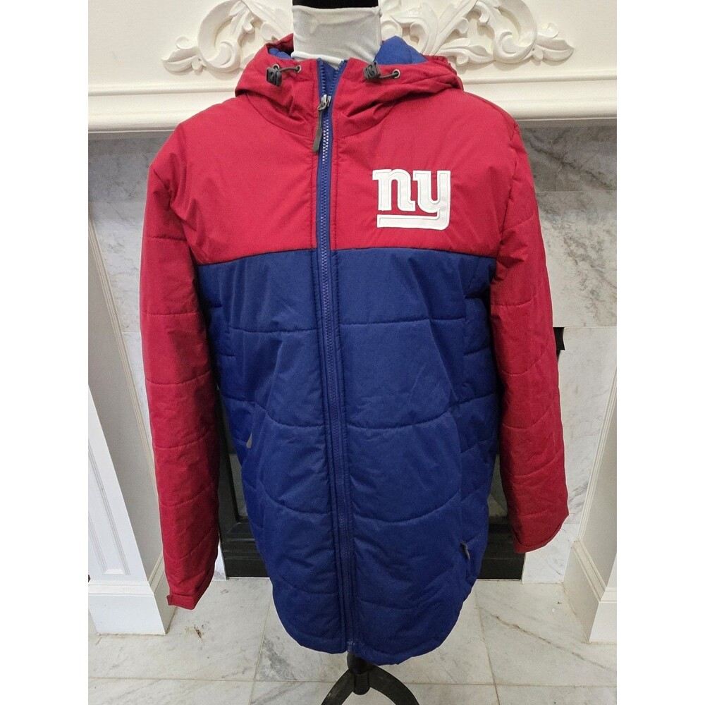 Mens NFL Team Apparel G-III New York Giants Jacket Coat With Hood Large Preowned